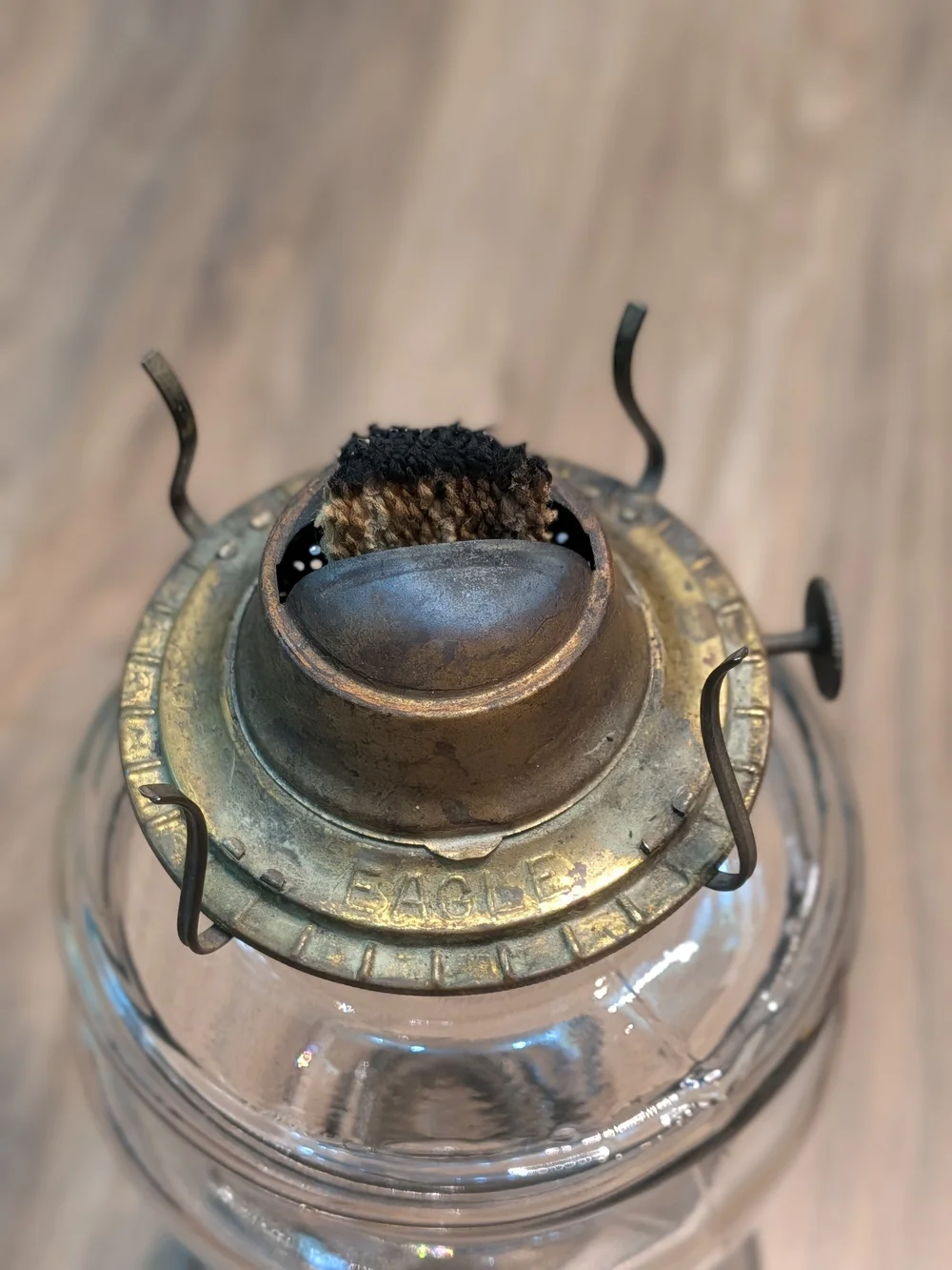 Clear Glass Vintage-Style Oil Lamp - Classic Home Accent
